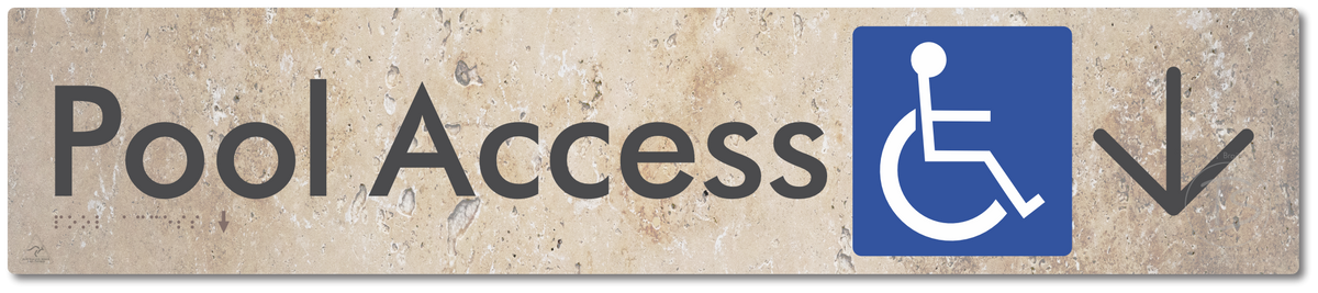 Pool Access with Large Directional Arrow