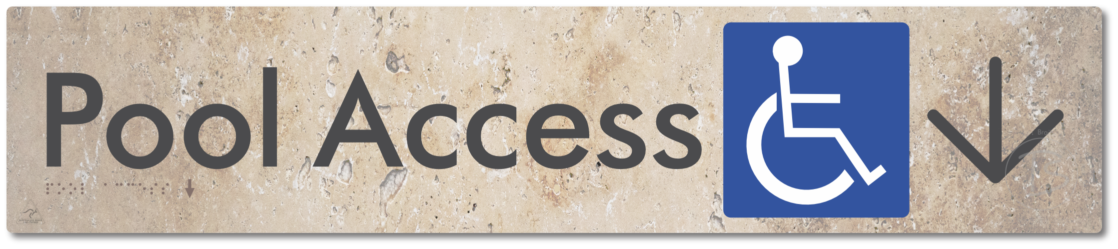 Pool Access with Large Directional Arrow