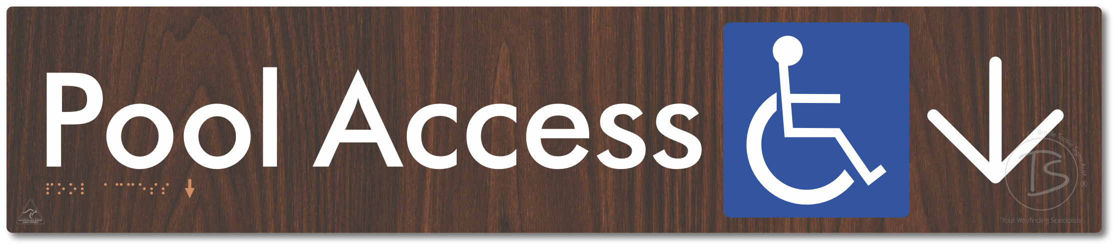 Pool Access with Large Directional Arrow