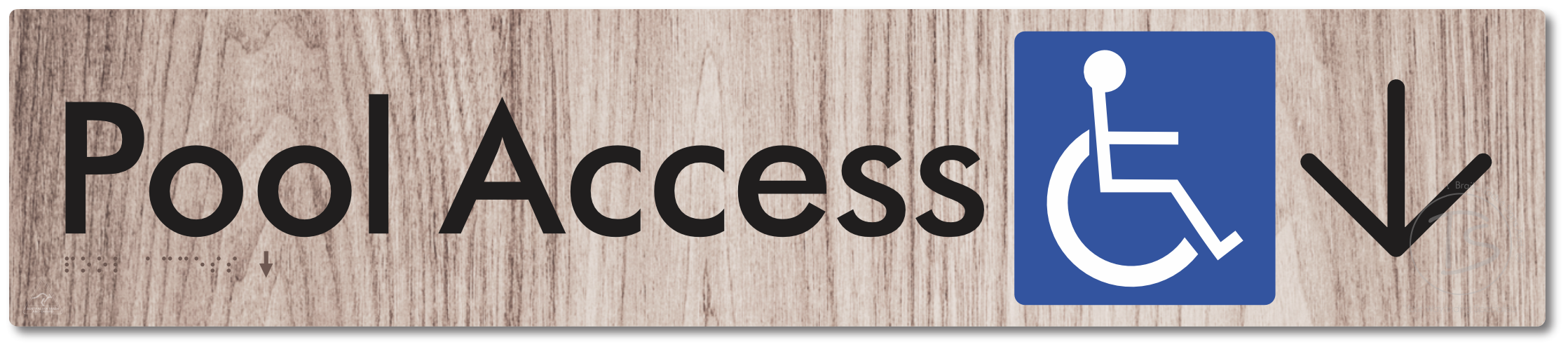 Pool Access with Large Directional Arrow