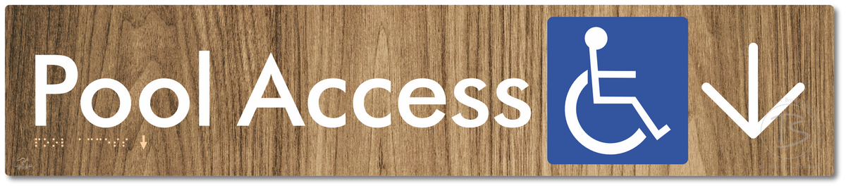 Pool Access with Large Directional Arrow