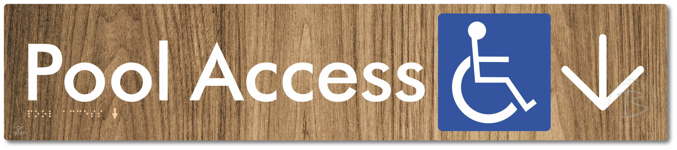 Pool Access with Large Directional Arrow