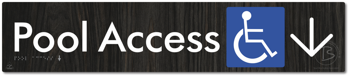 Pool Access with Large Directional Arrow
