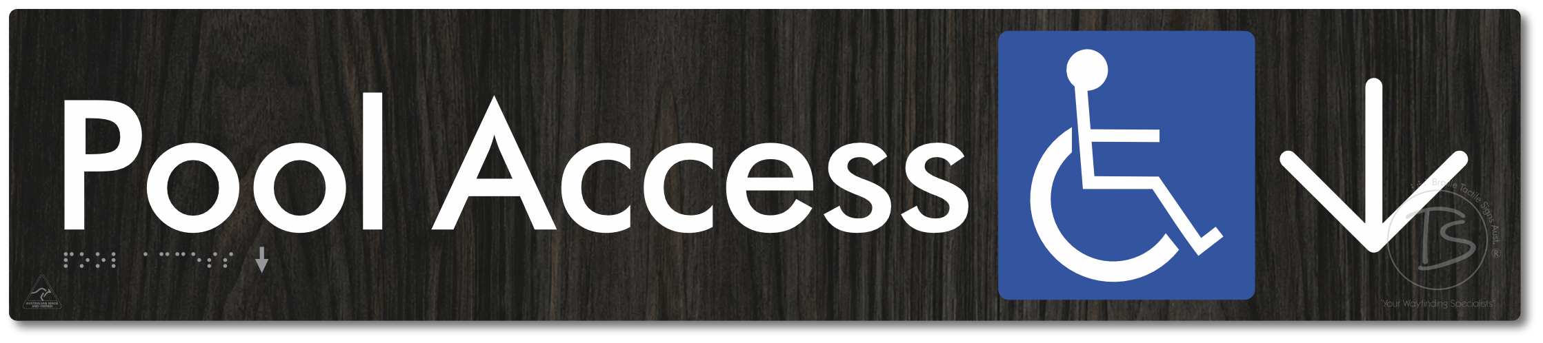 Pool Access with Large Directional Arrow
