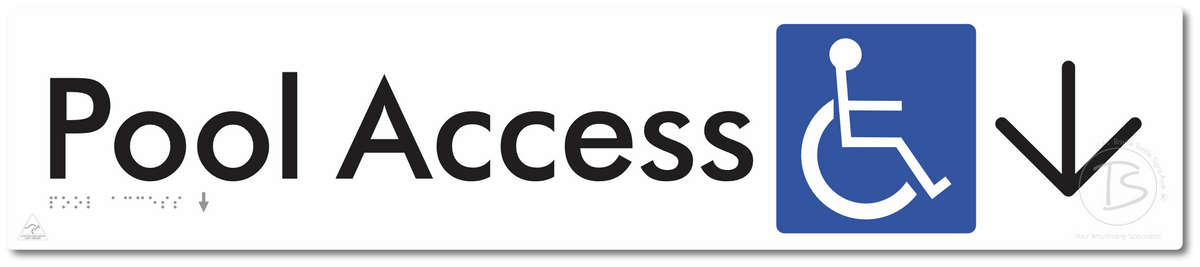 Pool Access with Large Directional Arrow