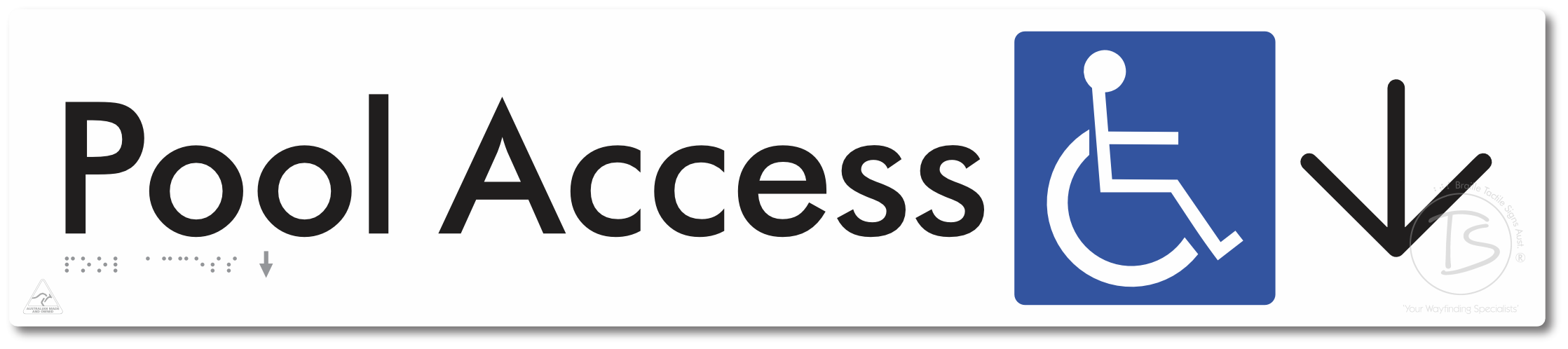 Pool Access with Large Directional Arrow