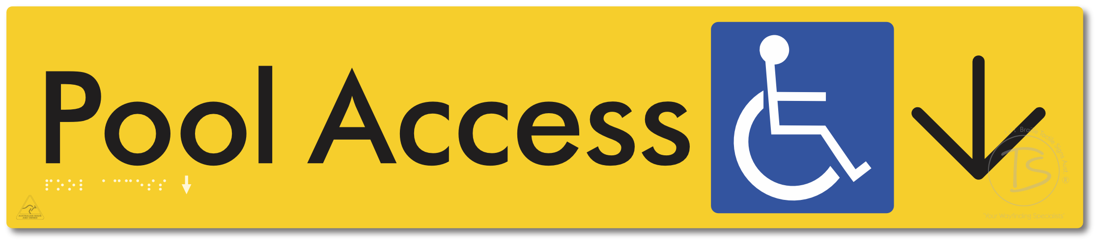 Pool Access with Large Directional Arrow