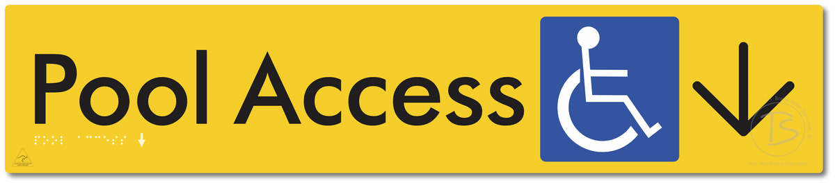 Pool Access with Large Directional Arrow
