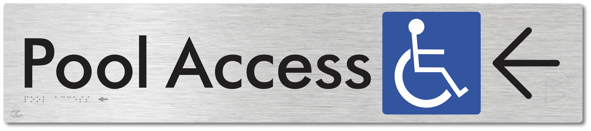 Pool Access with Large Directional Arrow