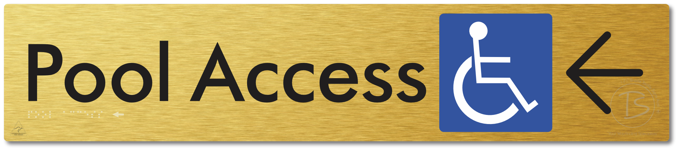 Pool Access with Large Directional Arrow