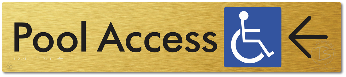 Pool Access with Large Directional Arrow