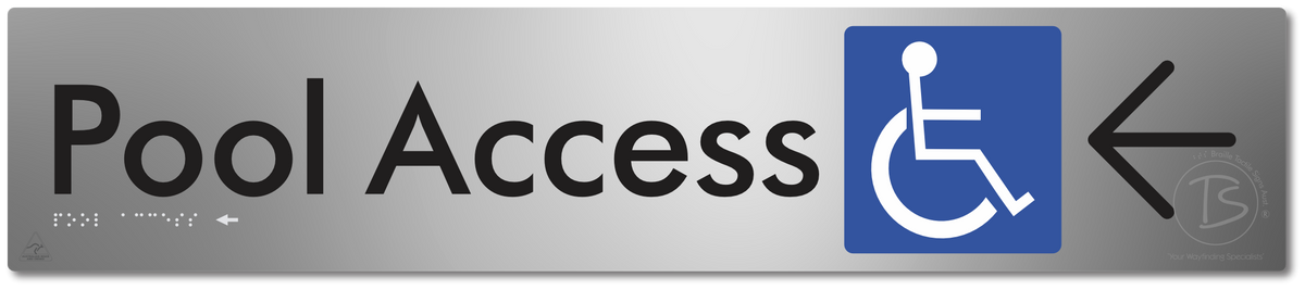 Pool Access with Large Directional Arrow
