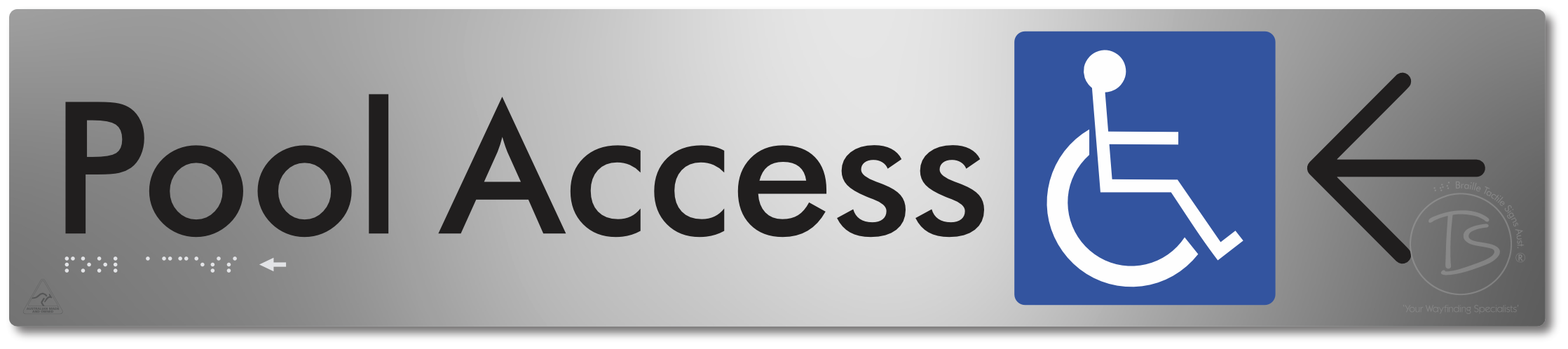 Pool Access with Large Directional Arrow