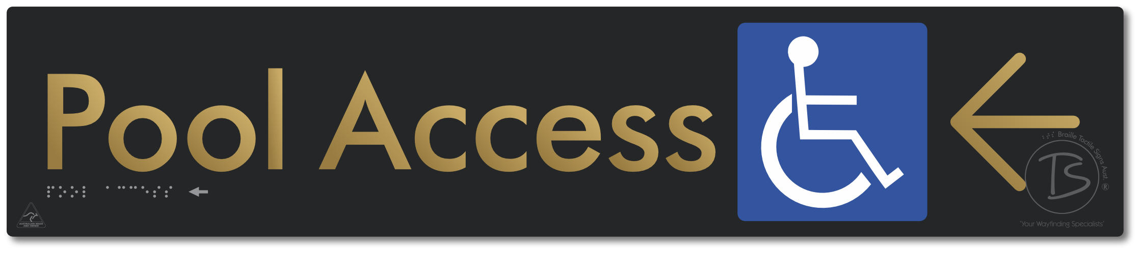 Pool Access with Large Directional Arrow