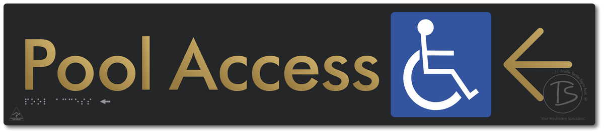 Pool Access with Large Directional Arrow