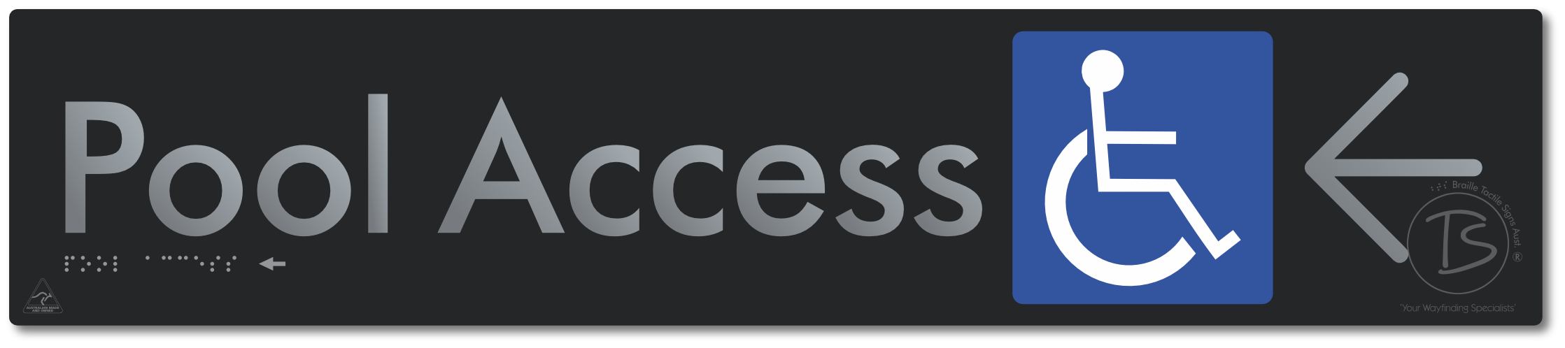 Pool Access with Large Directional Arrow