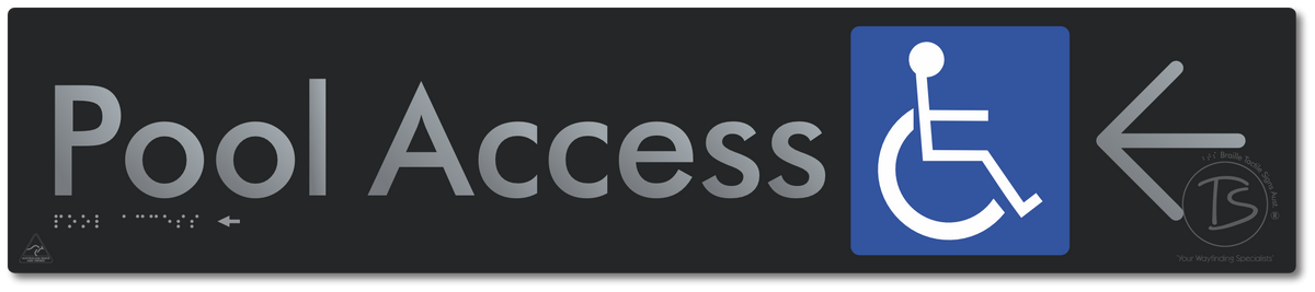 Pool Access with Large Directional Arrow