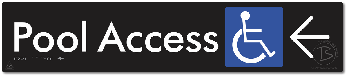 Pool Access with Large Directional Arrow