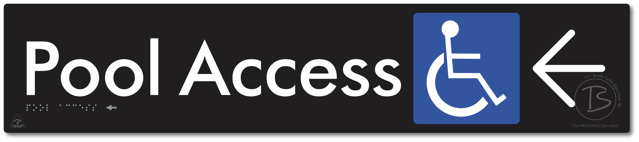 Pool Access with Large Directional Arrow