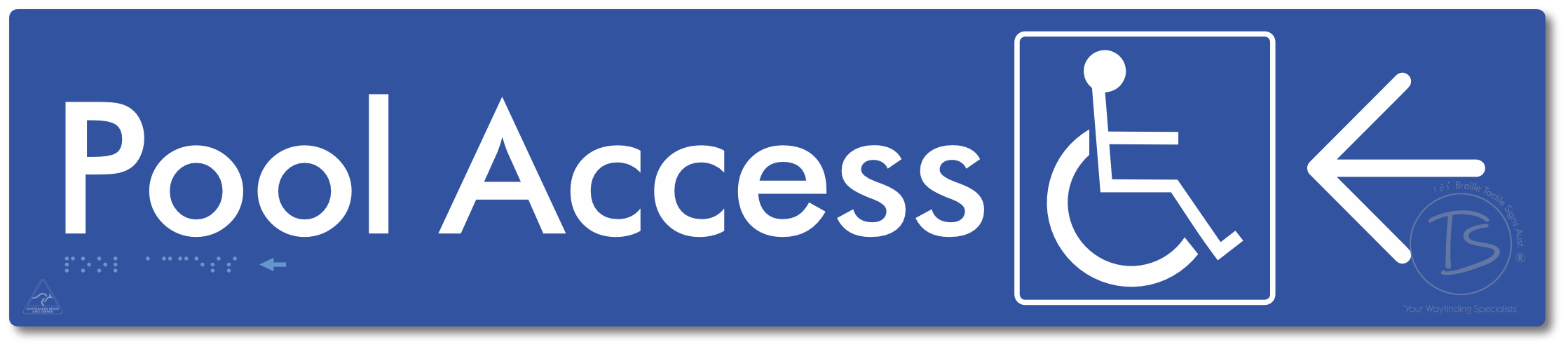 Pool Access with Large Directional Arrow