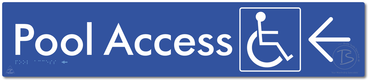 Pool Access with Large Directional Arrow