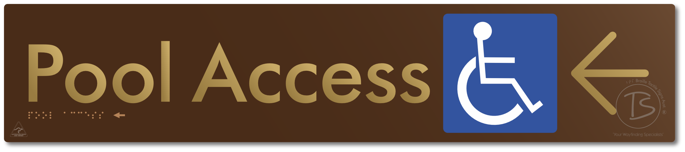 Pool Access with Large Directional Arrow
