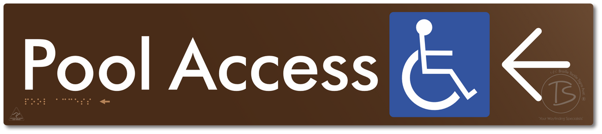 Pool Access with Large Directional Arrow