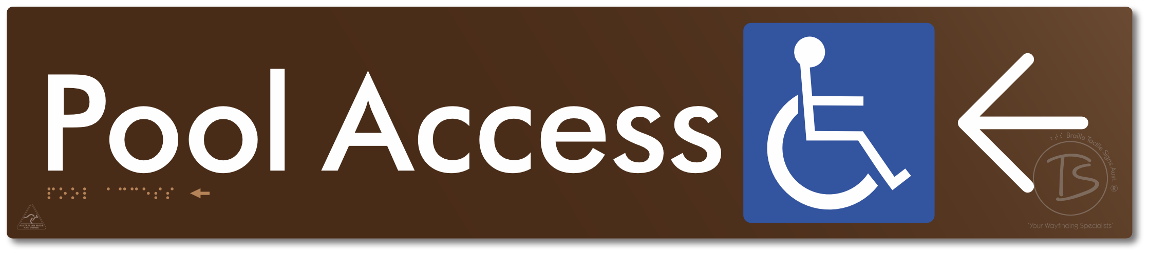 Pool Access with Large Directional Arrow