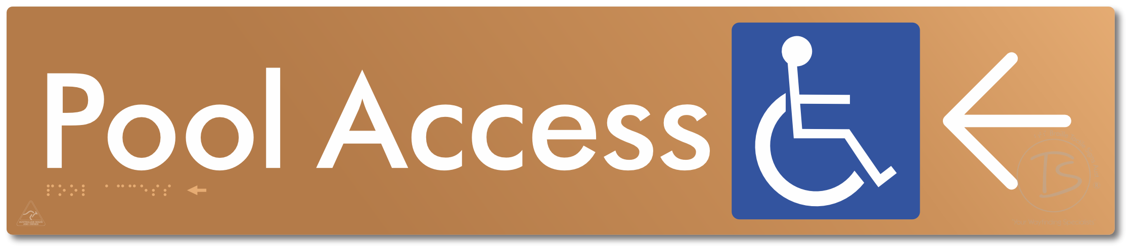 Pool Access with Large Directional Arrow