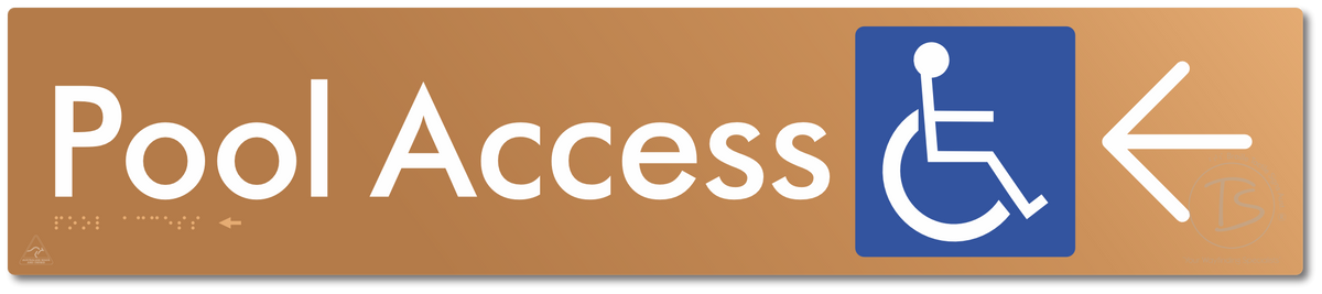 Pool Access with Large Directional Arrow