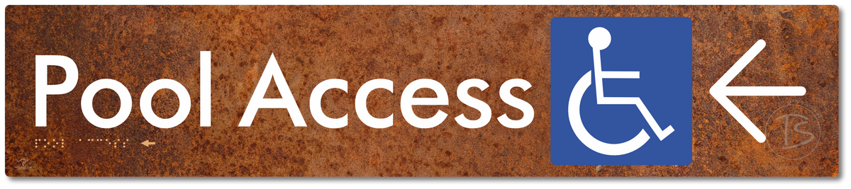 Pool Access with Large Directional Arrow