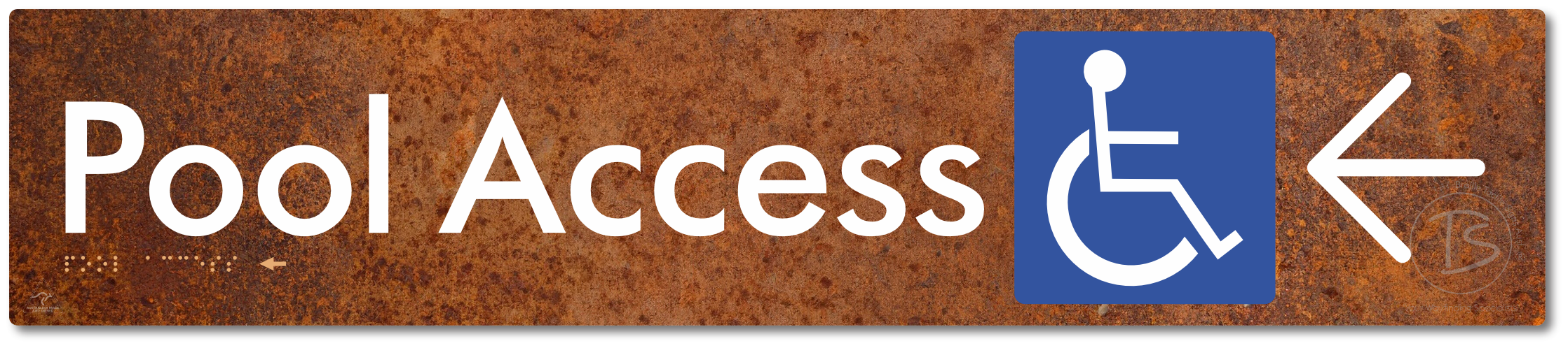 Pool Access with Large Directional Arrow