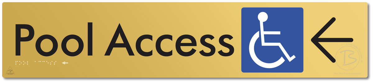 Pool Access with Large Directional Arrow