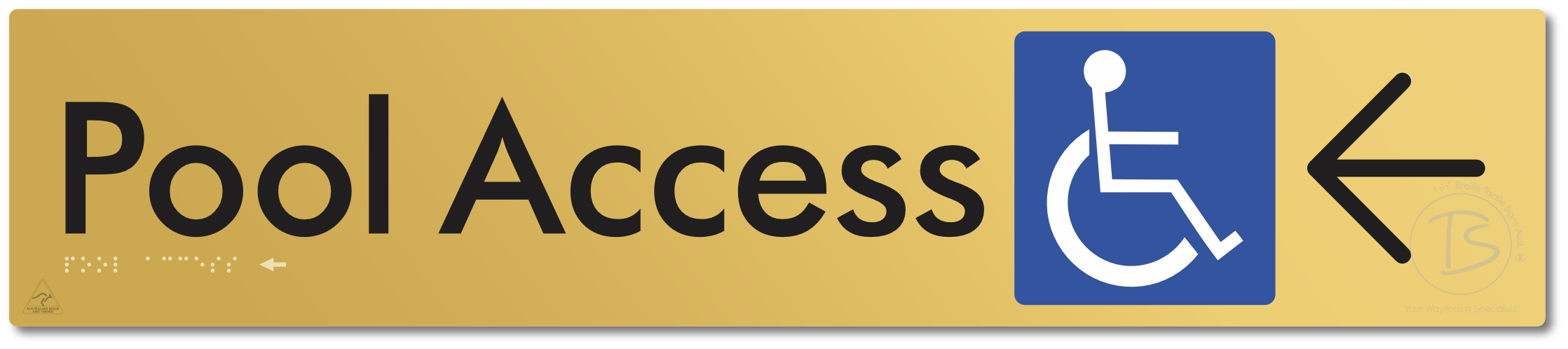 Pool Access with Large Directional Arrow