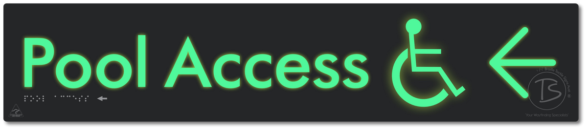 Pool Access with Large Directional Arrow