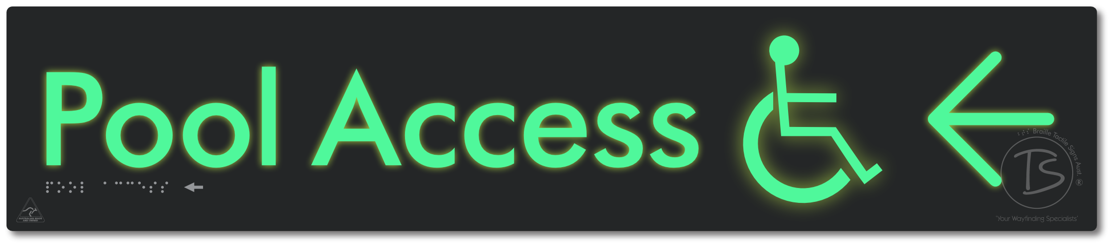 Pool Access with Large Directional Arrow