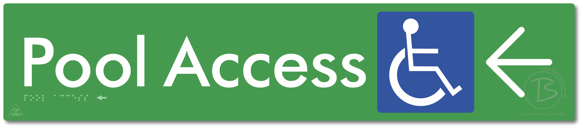 Pool Access with Large Directional Arrow