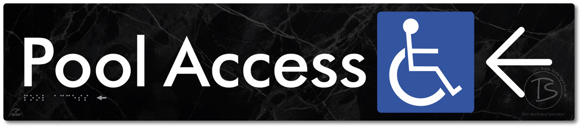 Pool Access with Large Directional Arrow