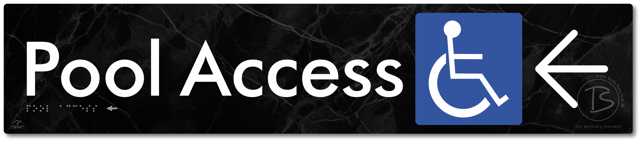 Pool Access with Large Directional Arrow