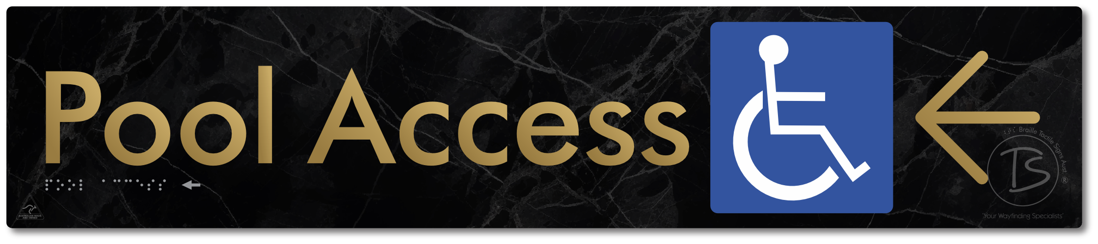 Pool Access with Large Directional Arrow