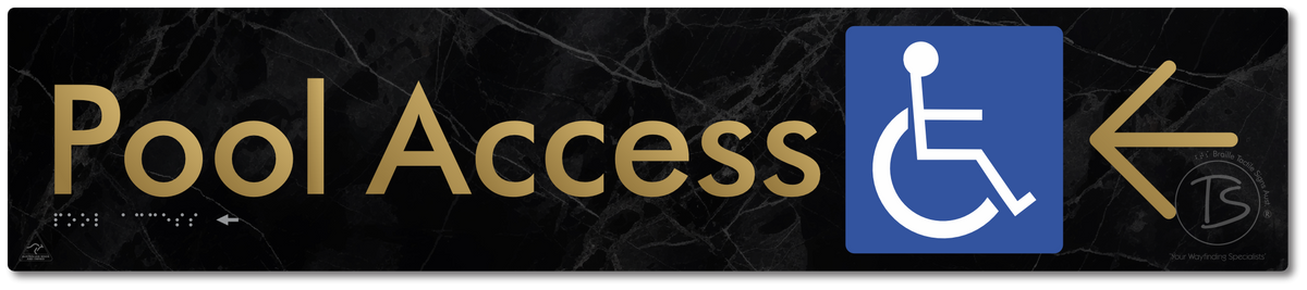 Pool Access with Large Directional Arrow
