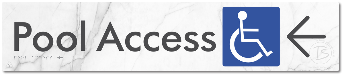 Pool Access with Large Directional Arrow