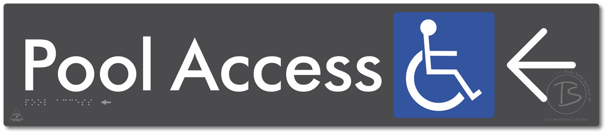 Pool Access with Large Directional Arrow