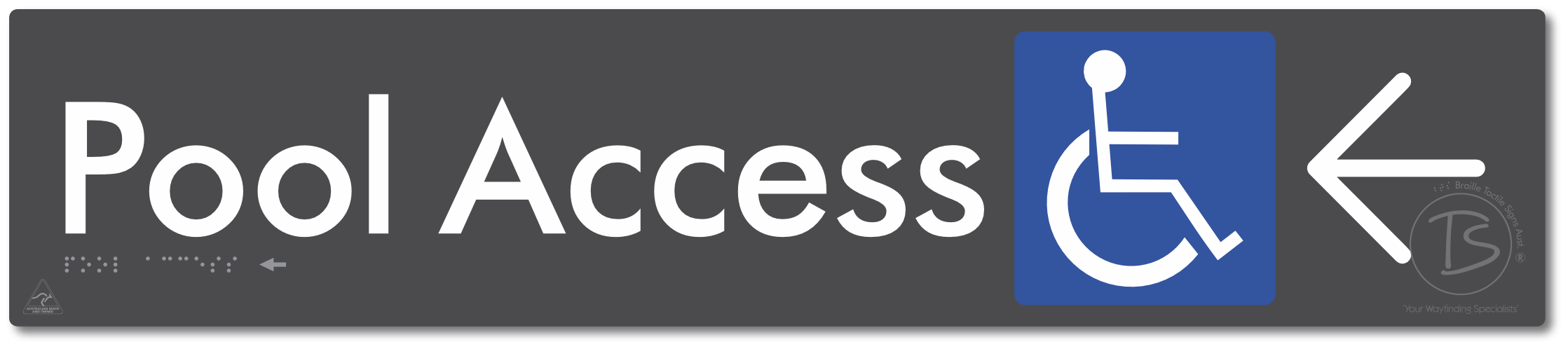 Pool Access with Large Directional Arrow