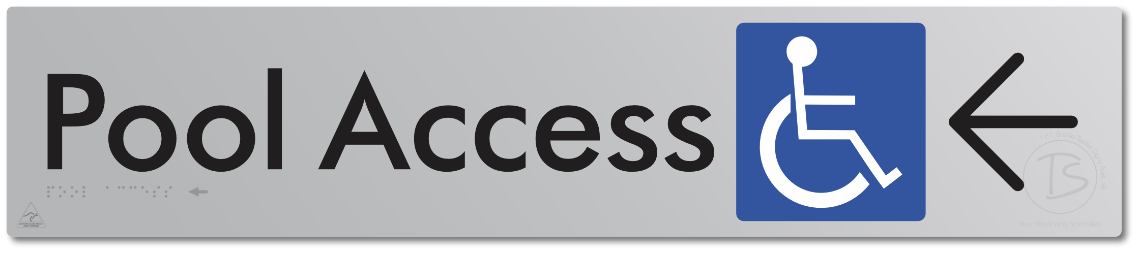 Pool Access with Large Directional Arrow