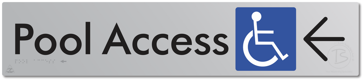 Pool Access with Large Directional Arrow