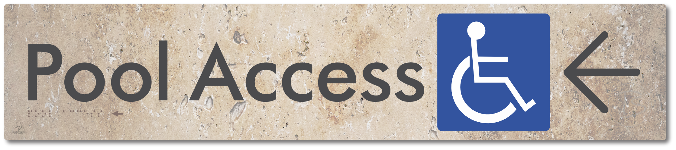 Pool Access with Large Directional Arrow