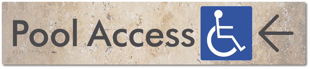 Pool Access with Large Directional Arrow