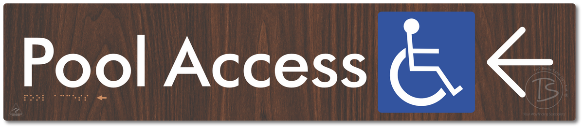 Pool Access with Large Directional Arrow