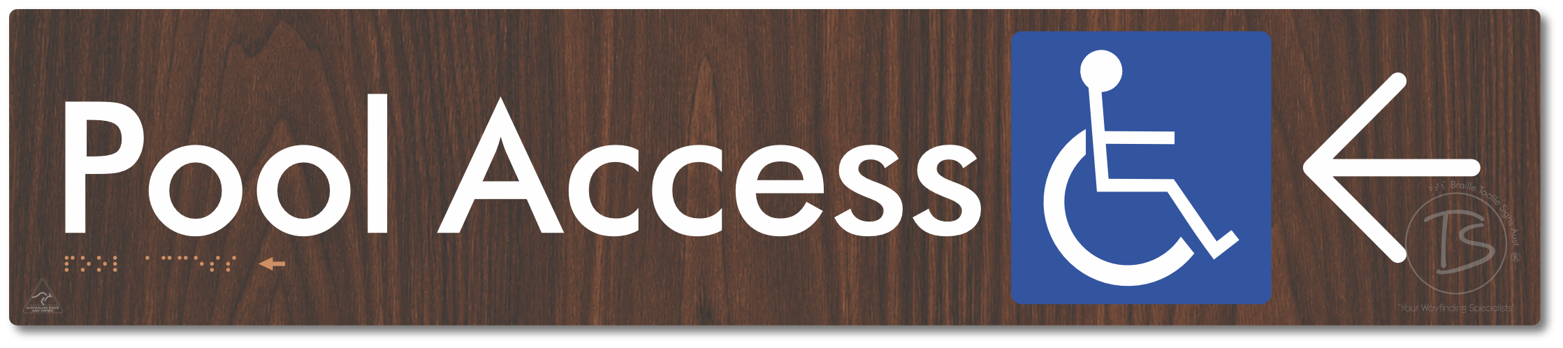 Pool Access with Large Directional Arrow